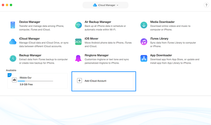 Add another iCloud account
