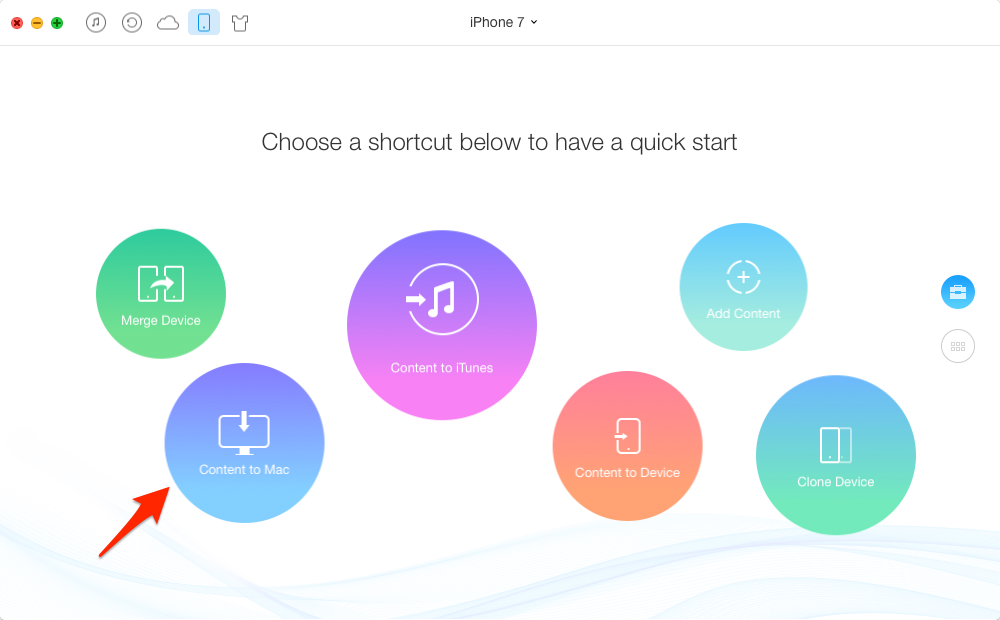 Transfer Photos/Videos/Music from iPhone 7 to USB – Step 2