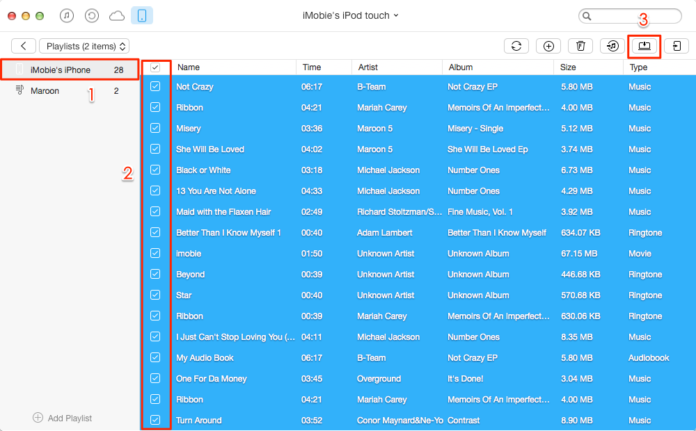 How to Transfer Playlist from iPod to Computer – Step 3