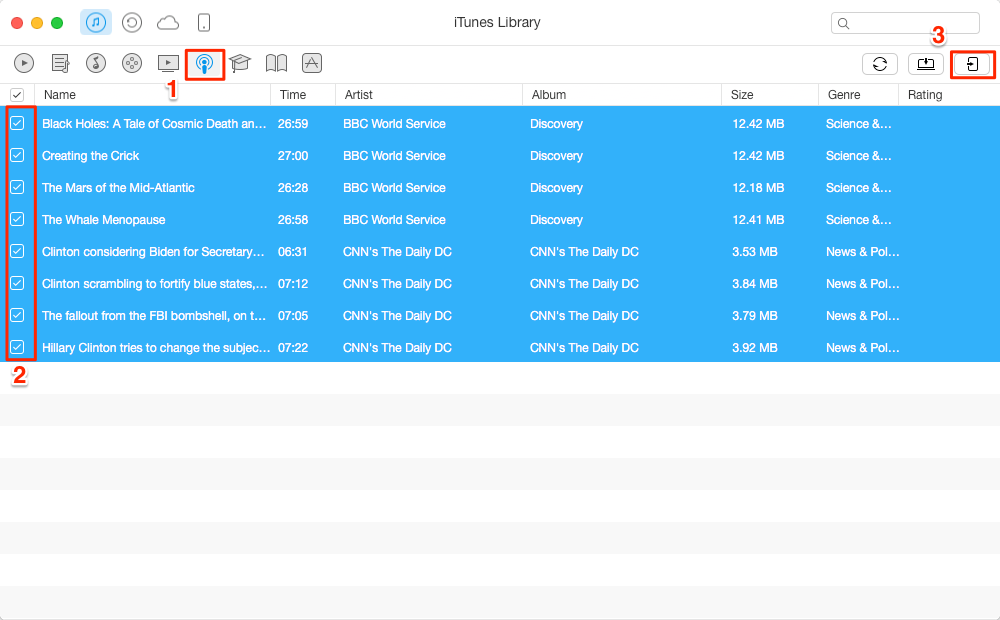 How to Transfer Podcasts from iTunes to iPhone/iPod – Step 2