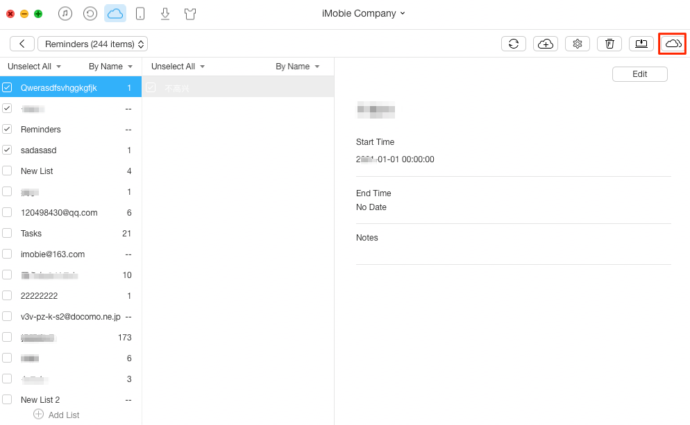 Transfer Reminders Between iCloud Accounts – Step 3