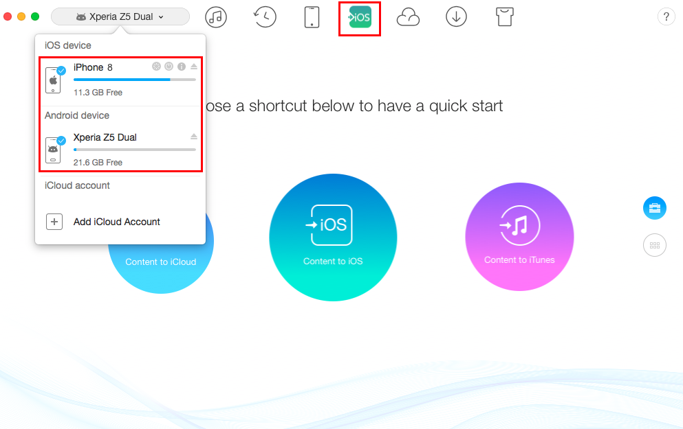 How to Transfer Ringtones from Android to iPhone 8/X – Step 1