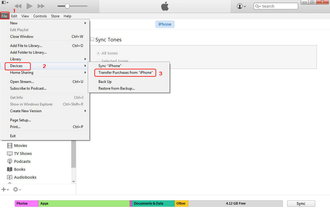 Transfer Ringtones from Old iPhone to iTunes Library