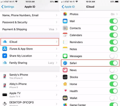Transfer Safari Bookmarks from iPhone to PC/Mac via iCloud 
