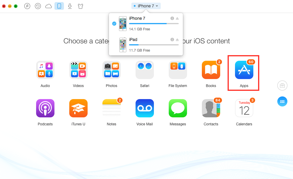 How to Transfer Unblock Me Free between iPhone iPad – Step 2