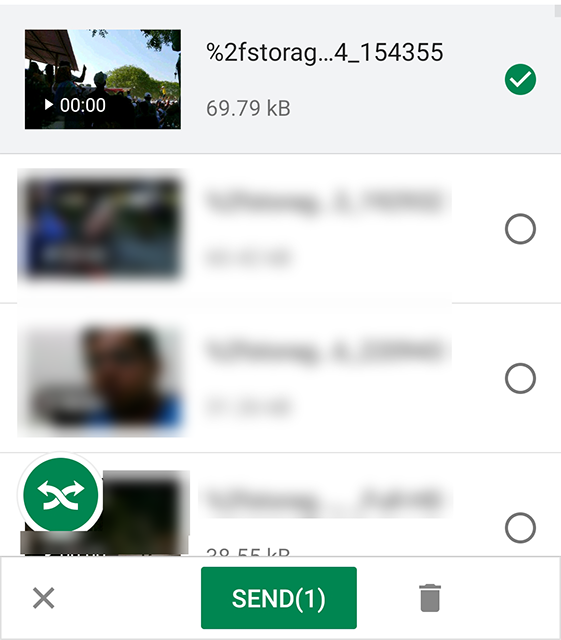 Select and Send Videos with Xender