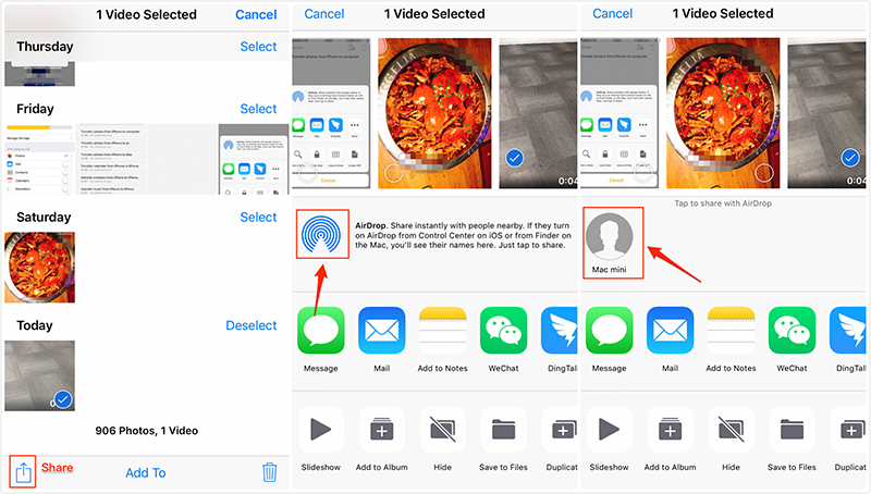 How to Send Videos from iPhone to Laptop via AirDrop - iPhone Screen