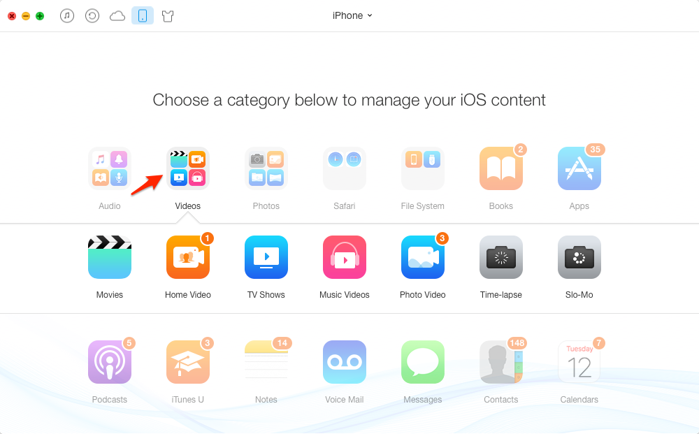 How to Transfer Videos from iPhone SE to Mac – Step 2