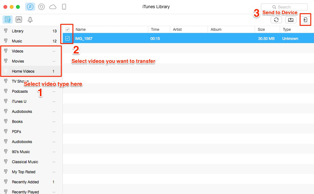 How to Transfer Videos from iTunes to iPhone – Step 2