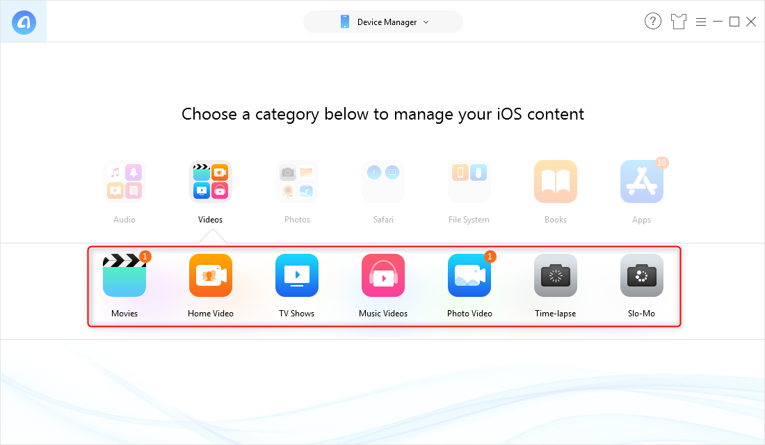 Transfer Videos to iPhone from Laptop – Step 2