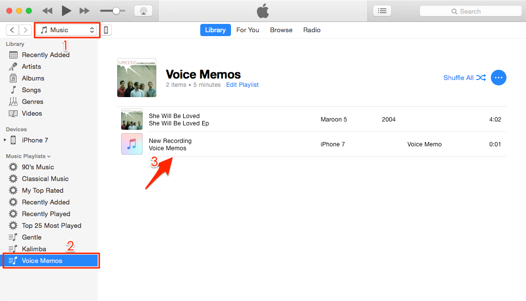 voice memos from iphone to mac