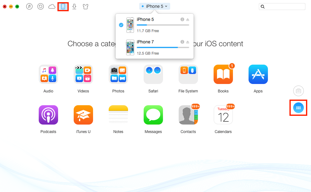 How to Transfer Music between Two iPhones with AnyTrans - Step 1