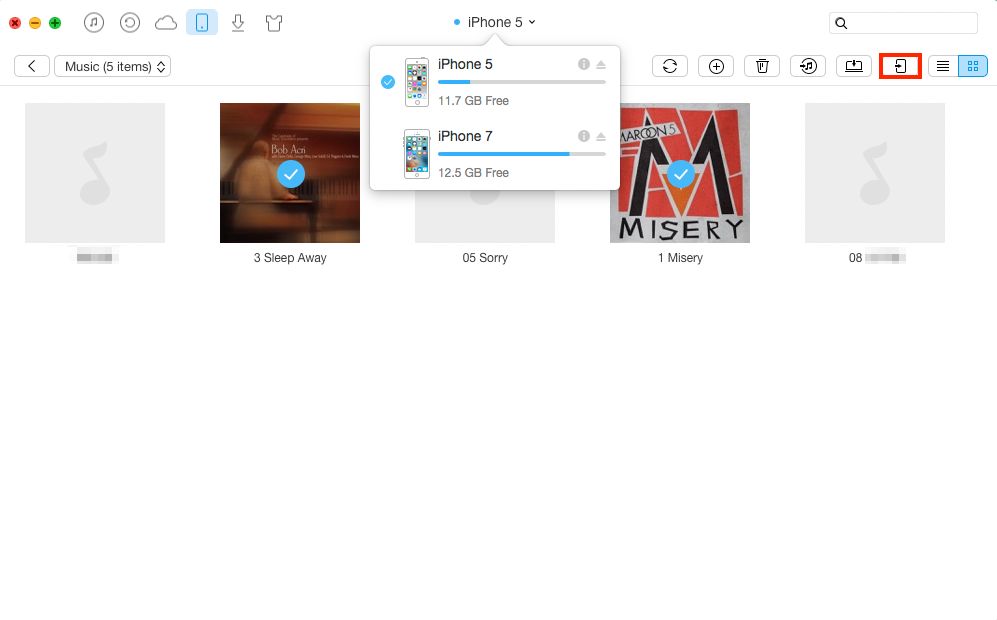 How to Transfer Music between Two iPhones with AnyTrans - Step 3