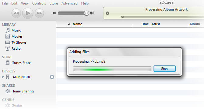 Reload the music back to playlist