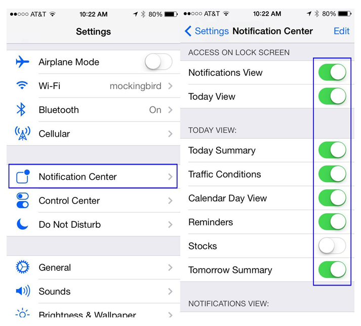 Tricks About iOS Notification Center Settings