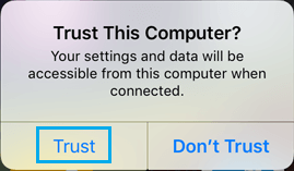 Trust this Computer When iTunes Pops Up to Connect iPhone