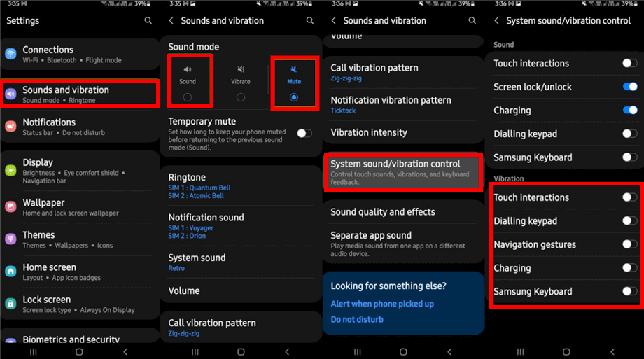 Turn off All Vibration in Settings