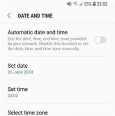 Turn off Automatic Date and Time