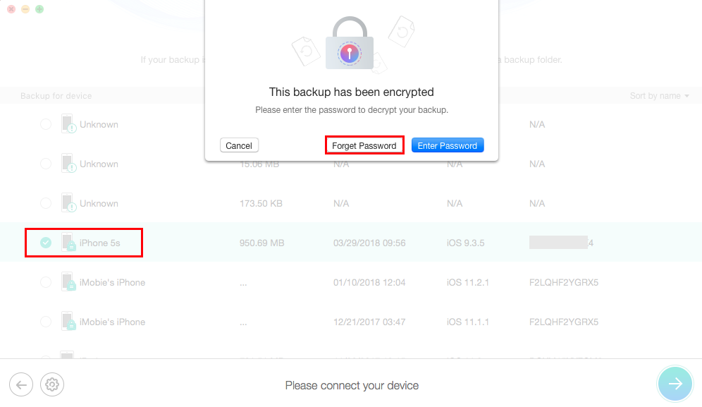 How to Turn Off iTunes Backup Encryption Without the Password - Step 2