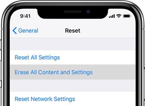 ios reset encrypted data