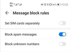 Turn off Blocked Unknown Numbers