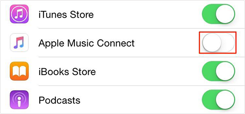 Disable Apple Music's Connect in Music on iOS 8.4 – Step 3