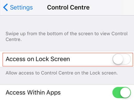 Turn Off Control Center on the Lock Screen