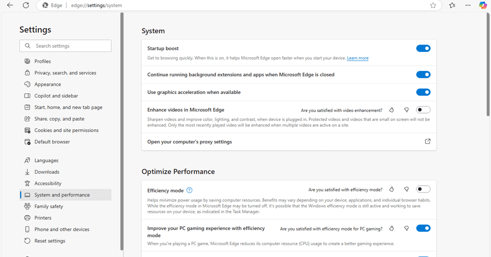 Turn Off Graphics Acceleration for Edge
