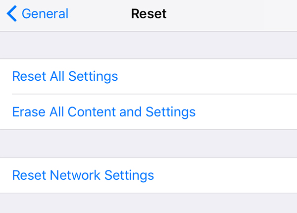 Erasing the device in iOS