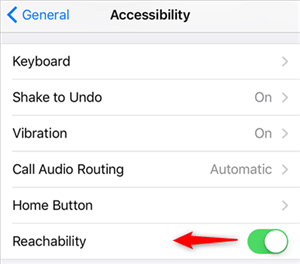 Turn off the Reachability Feature