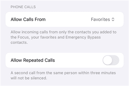 Turn Off Repeated Calls
