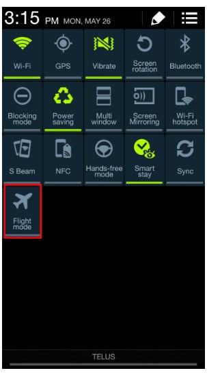  turn on Airplane mode