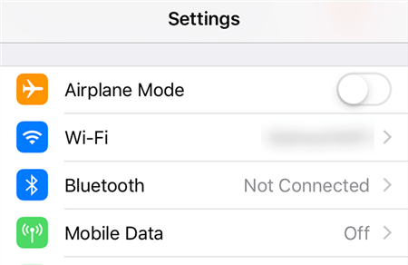 Turn on Bluetooth from Settings