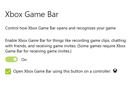 Turn the Toggle On to Enable Xbox Game Bar