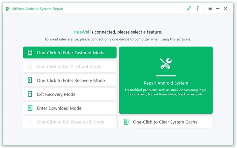 UltFone Android System Repair Tool Interface