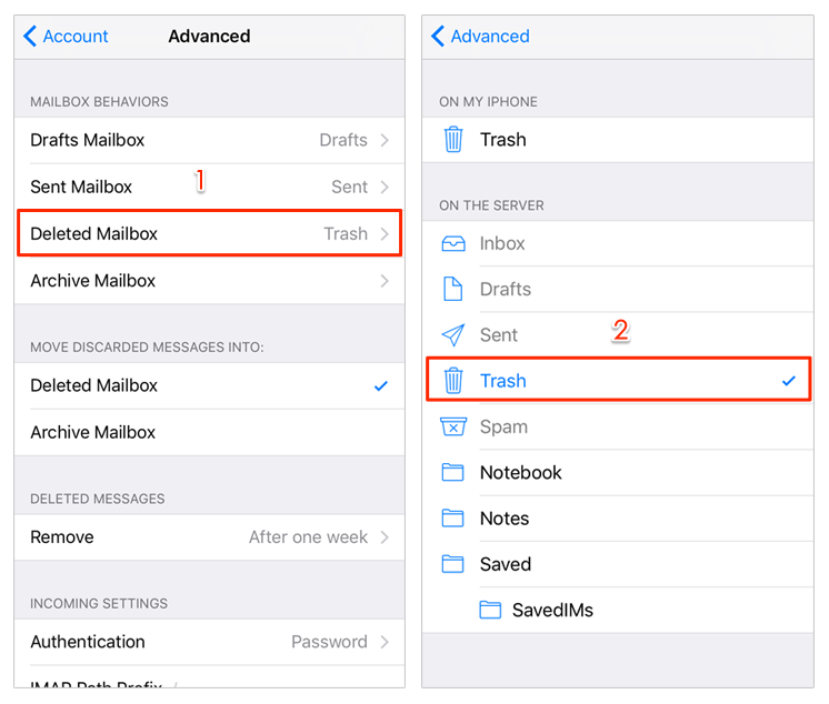 how to get outlook email transferred to iphone 6