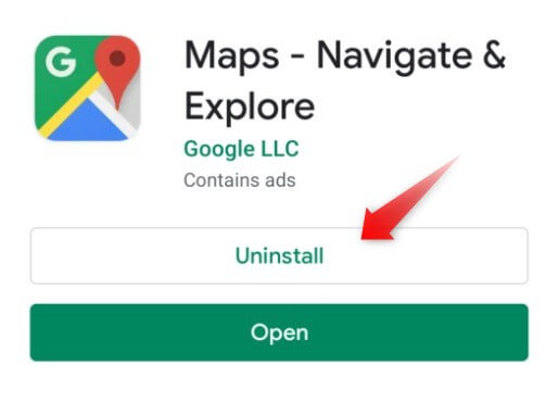 Uninstall and Reinstall Google Maps
