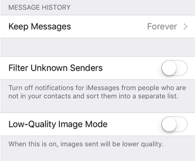 Disable Filtering of Unknown Senders on the iPhone