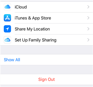 Log out from the iCloud account on the iPhone