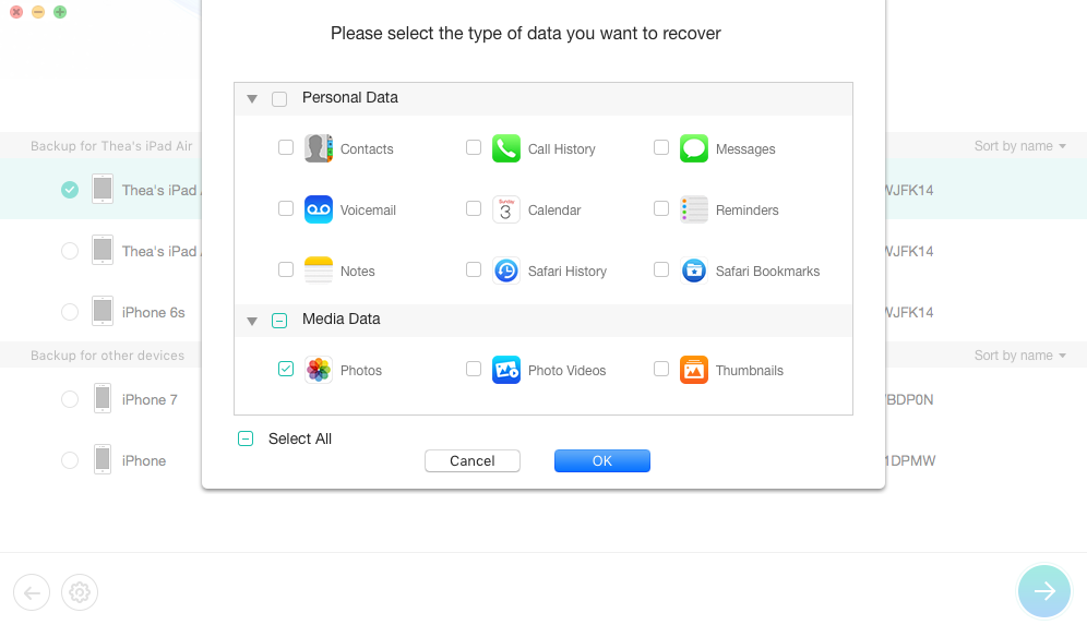 How to Recover iPad Data from iTunes Backup Selectively - Step 3