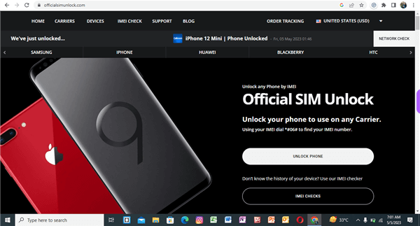 Unlock phone by Official SIM Unlock