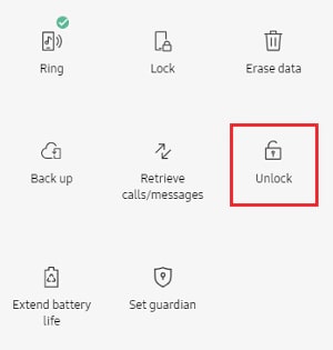 Select Unlock Option