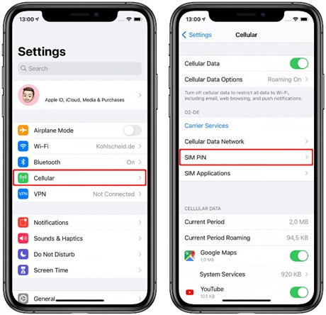 How to access the SIM card applications and services on iPhone