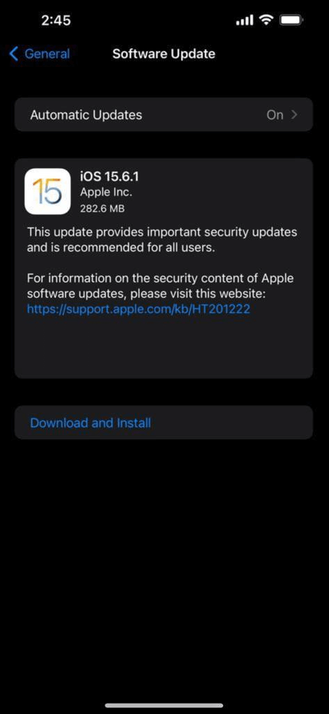  Download and Install New Update