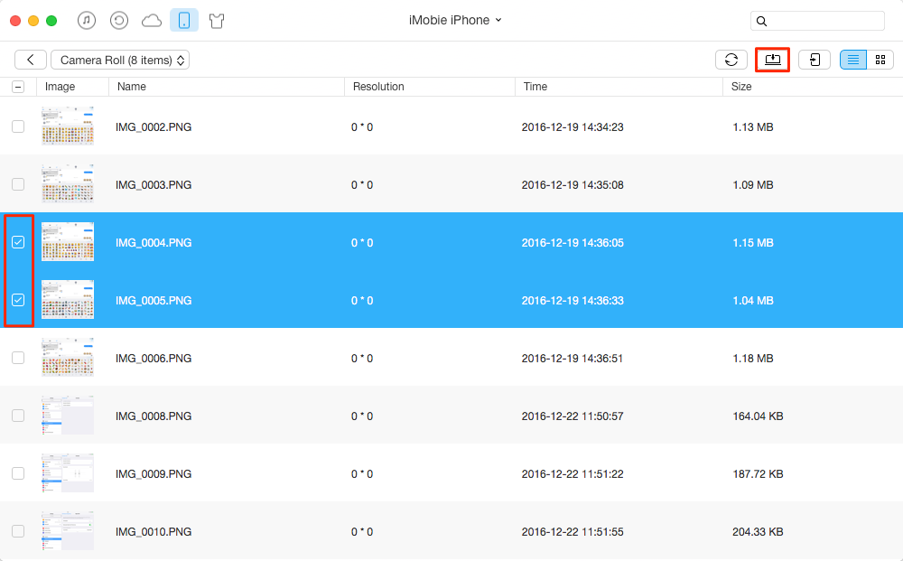 Upload Photos from iPhone via AnyTrans – Step 3