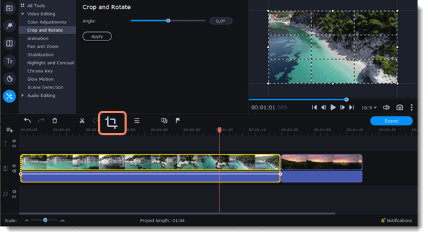 Upload the Video to Movavi Video Editor
