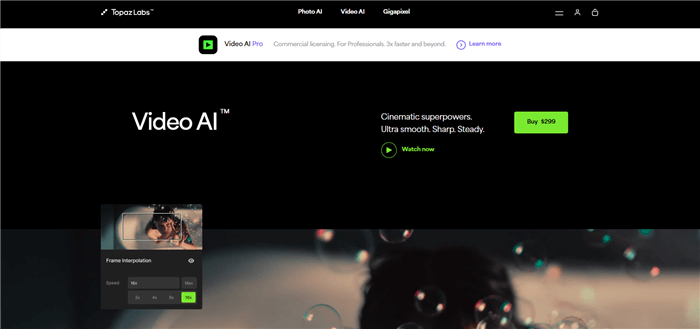 Topaz Video Enhance AI Website