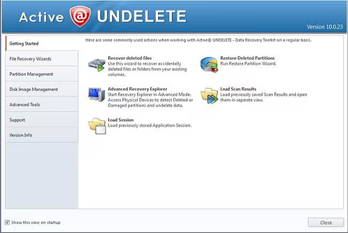  Active Undelete Data Recovery interface