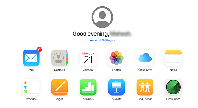 Access iCloud Account Settings on the Web