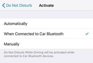 iOS 11 Do Not Disturb While Driving